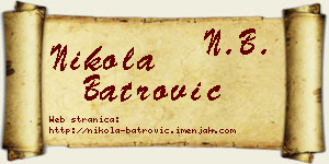 Nikola Batrović vizit kartica